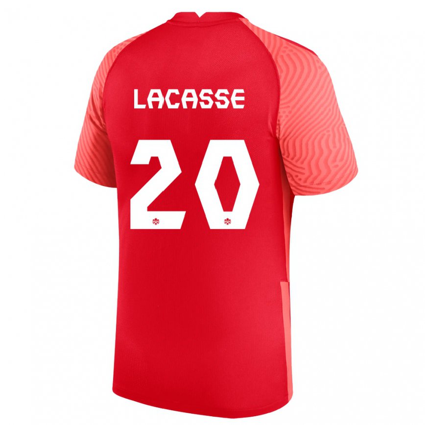 レディースカナダクロエ・ラカス#20赤ホームシャツ22-24ジャージー
