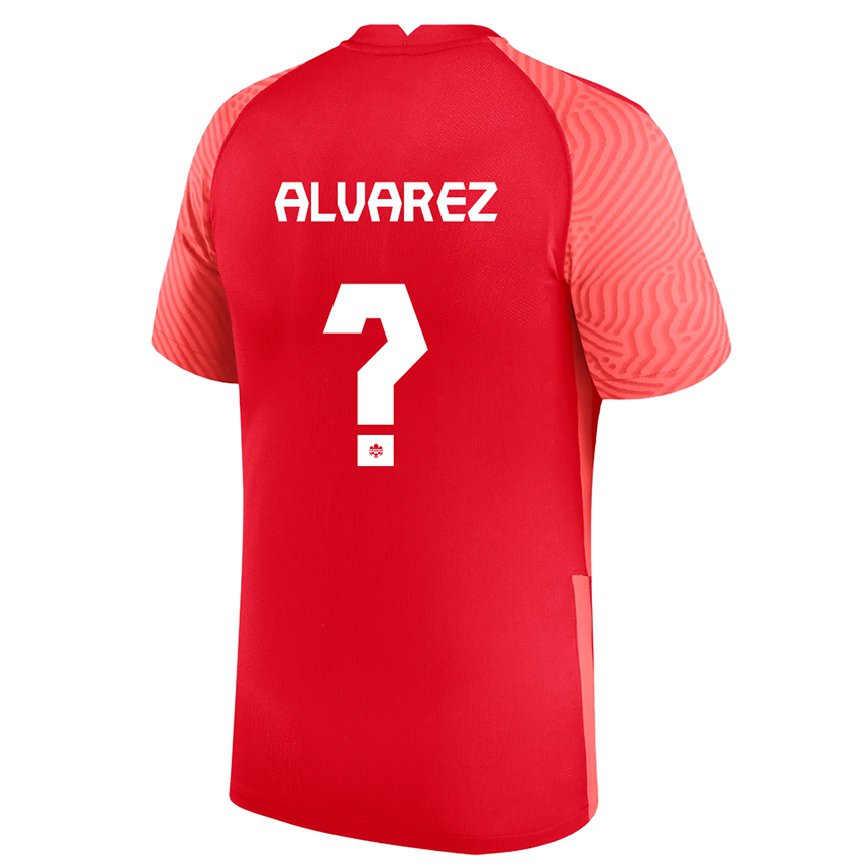 レディースカナダヨルダン・アルバレス#0赤ホームシャツ22-24ジャージー