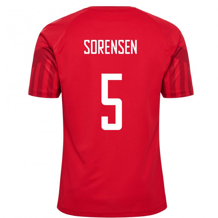 レディースデンマークシモン・ボイェ・ソーレンセン#5赤ホームシャツ22-24ジャージー