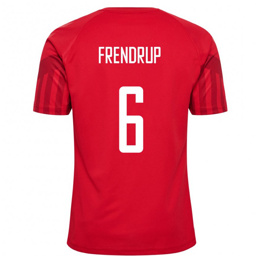 レディースデンマークモルテン・フレンドルップ#6赤ホームシャツ22-24ジャージー