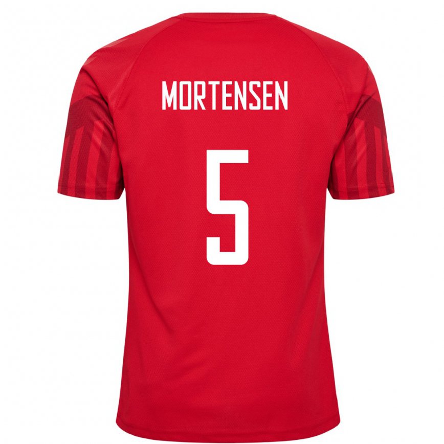 レディースデンマークグスタフ・モーテンセン#5赤ホームシャツ22-24ジャージー