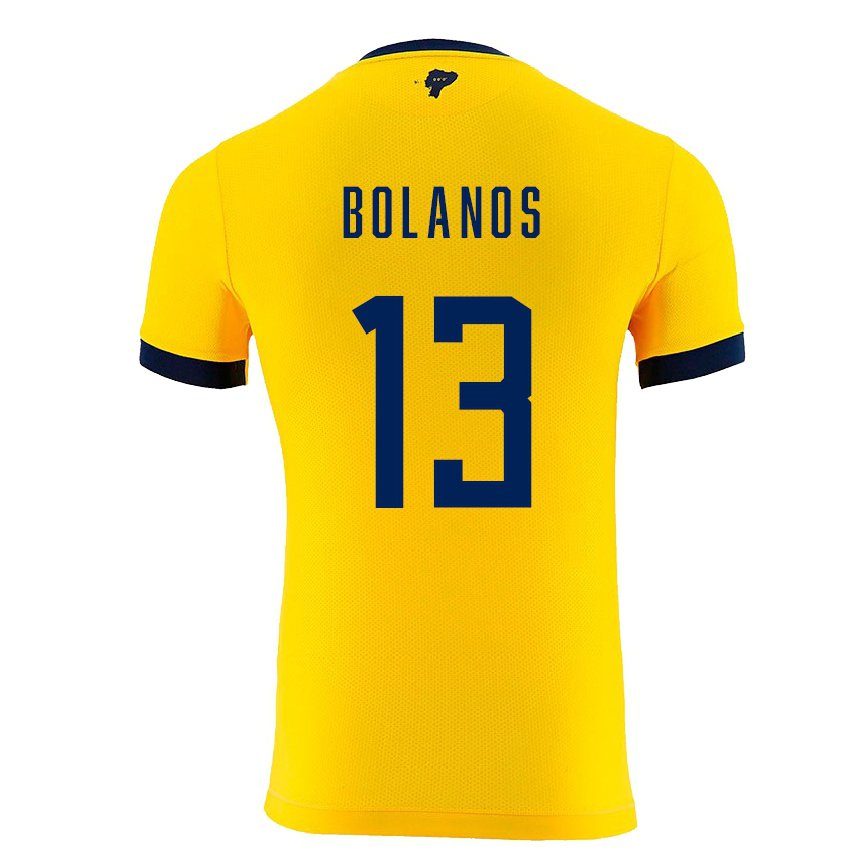 レディースエクアドルネイリー・ボラノス#13黄色ホームシャツ22-24ジャージー