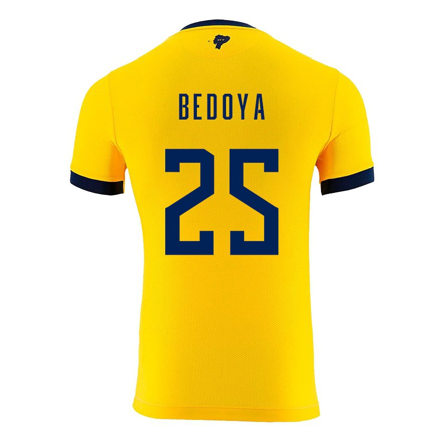 レディースエクアドルジェイダ・ベドヤ#25黄色ホームシャツ22-24ジャージー