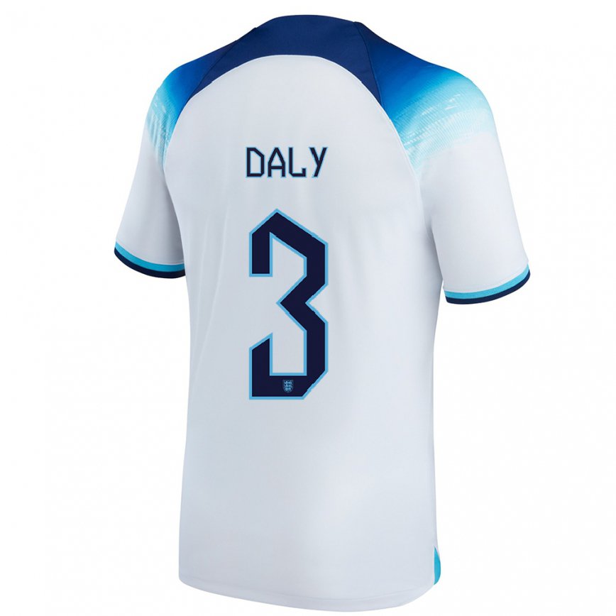 レディースイングランドレーチェル・デーリー#3白青ホームシャツ22-24ジャージー