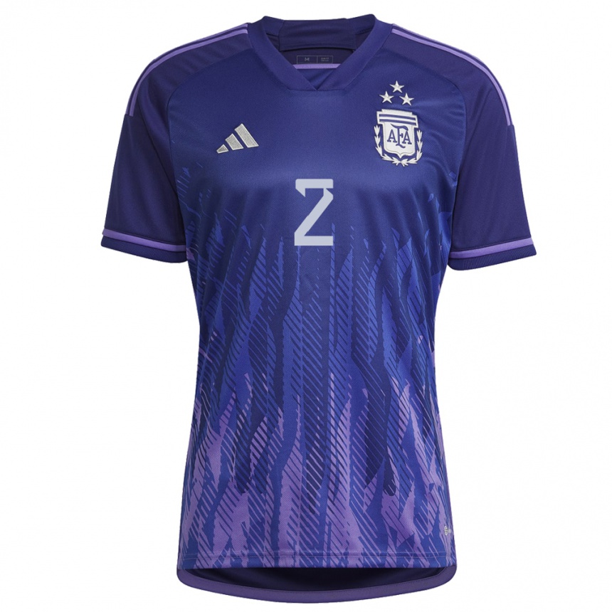 レディースアルゼンチンルアナ・ムニョス#2紫のアウェイシャツ22-24ジャージー