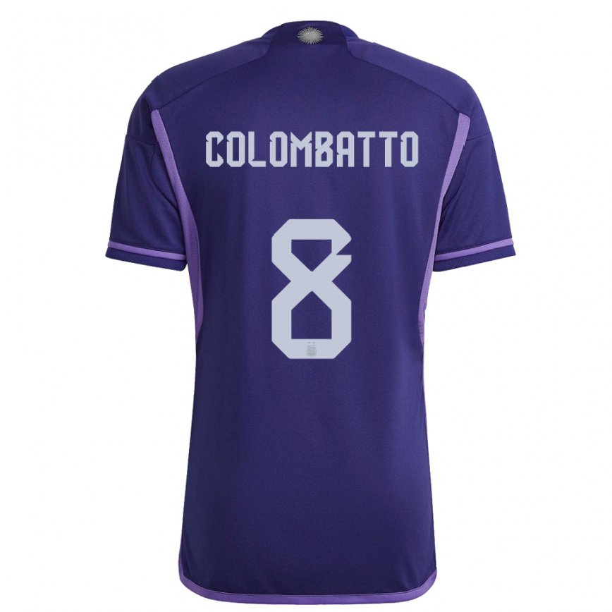 レディースアルゼンチンサンティアゴ・コロンバト#8紫のアウェイシャツ22-24ジャージー