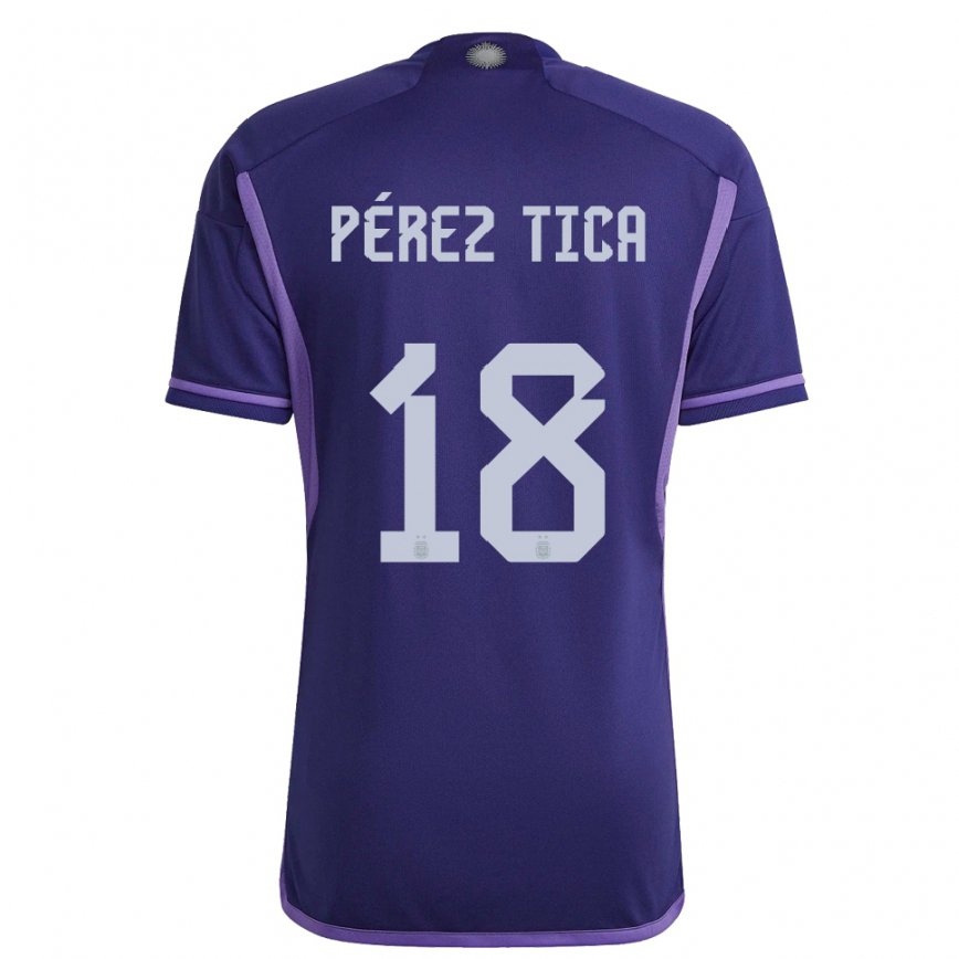 レディースアルゼンチンジェレミアス・ペレス・ティカ#18紫のアウェイシャツ22-24ジャージー