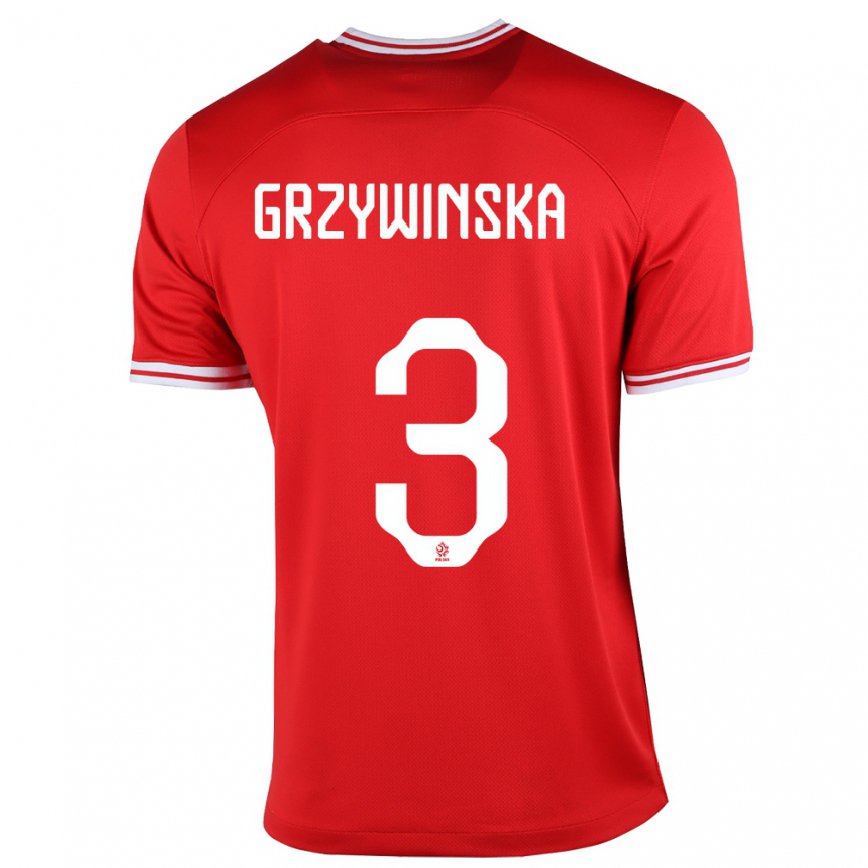 レディースポーランドガブリエラ・グジウィンスカ#3赤アウェイシャツ22-24ジャージー