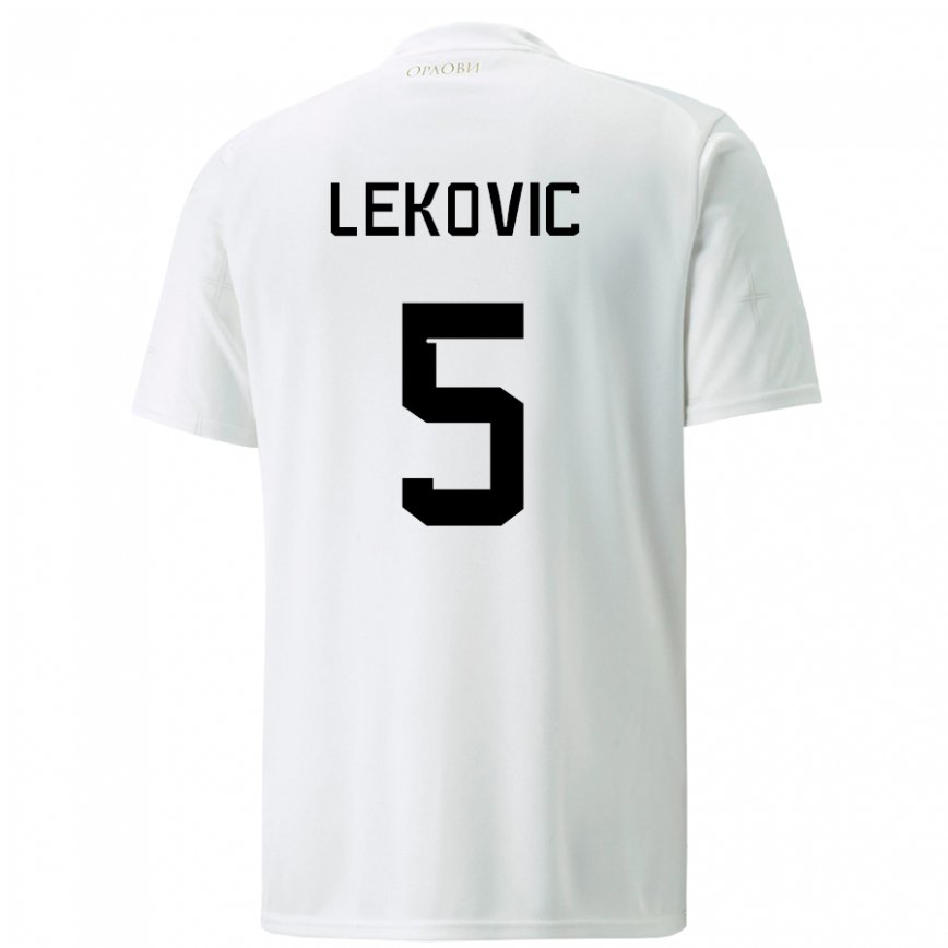 レディースセルビアステファン・レコヴィッチ#5白アウェイシャツ22-24ジャージー
