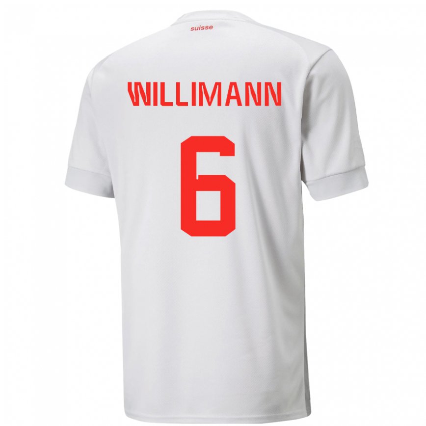 レディーススイスマウリシオ・ウィリマン#6白アウェイシャツ22-24ジャージー