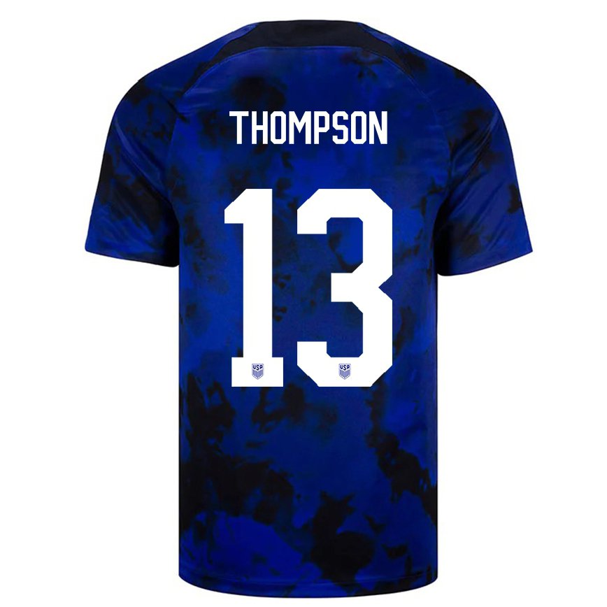 レディースアメリカ合衆国アリッサ・トンプソン#13ロイヤルブルーアウェイシャツ22-24ジャージー
