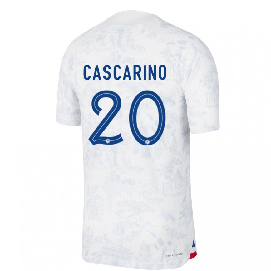 レディースフランスデルフィーヌ・カスカリーノ#20白青アウェイシャツ22-24ジャージー