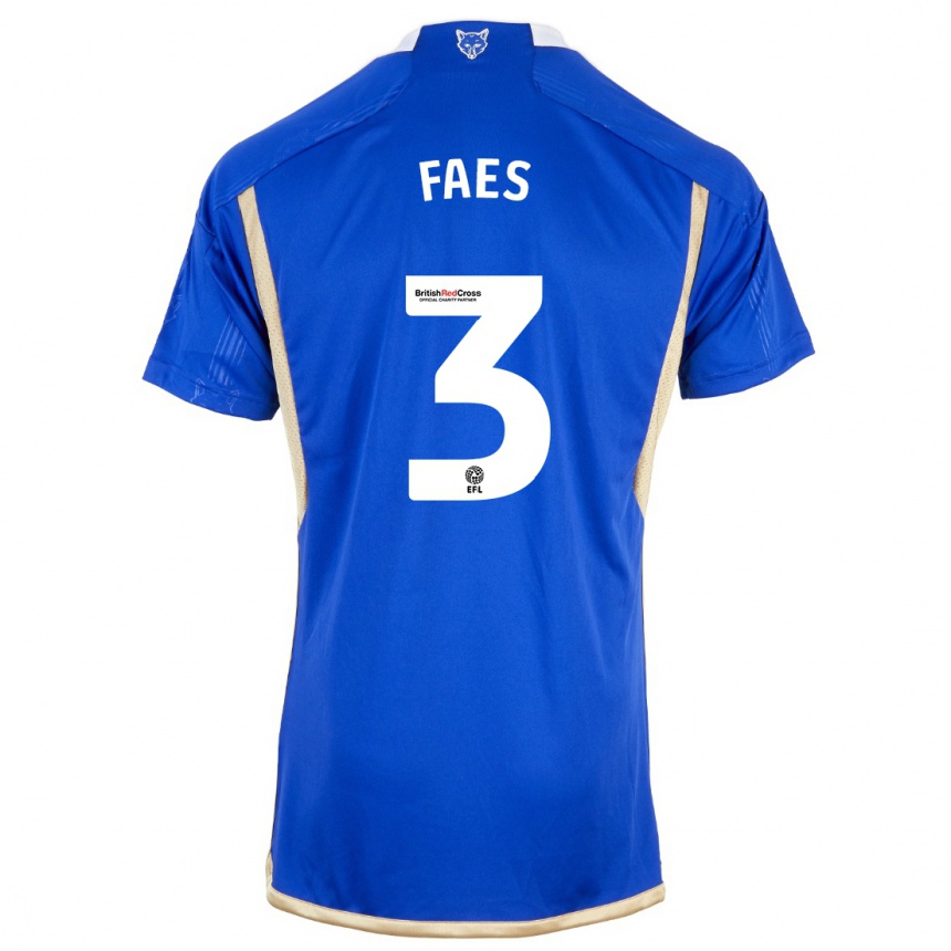 キッズフットボールヴォウト・ファエス#3青ホームシャツ2023/24ジャージーユニフォーム