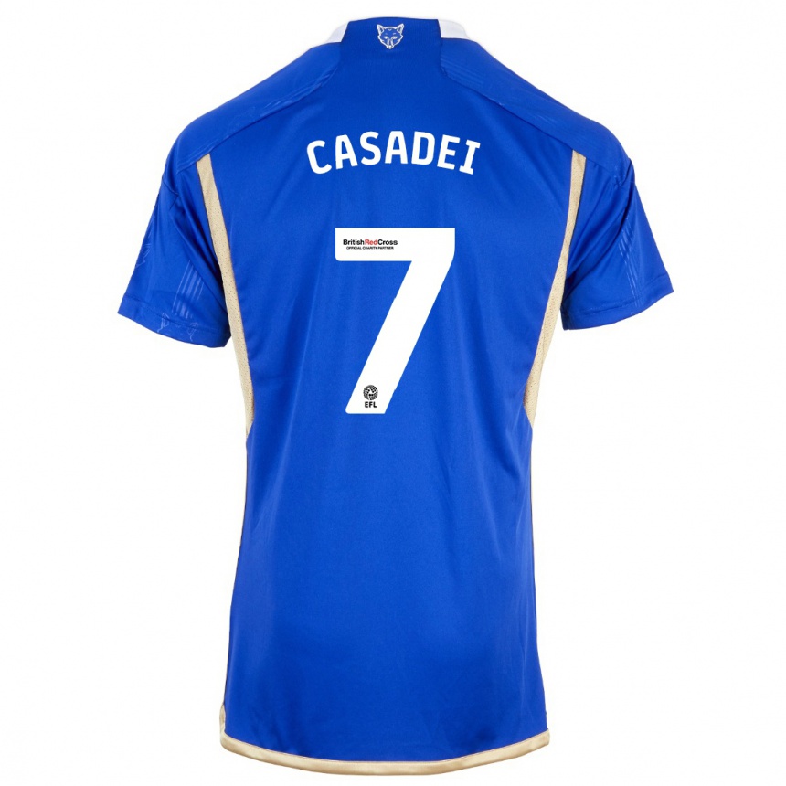キッズフットボールチェーザレ・カサデイ#7青ホームシャツ2023/24ジャージーユニフォーム