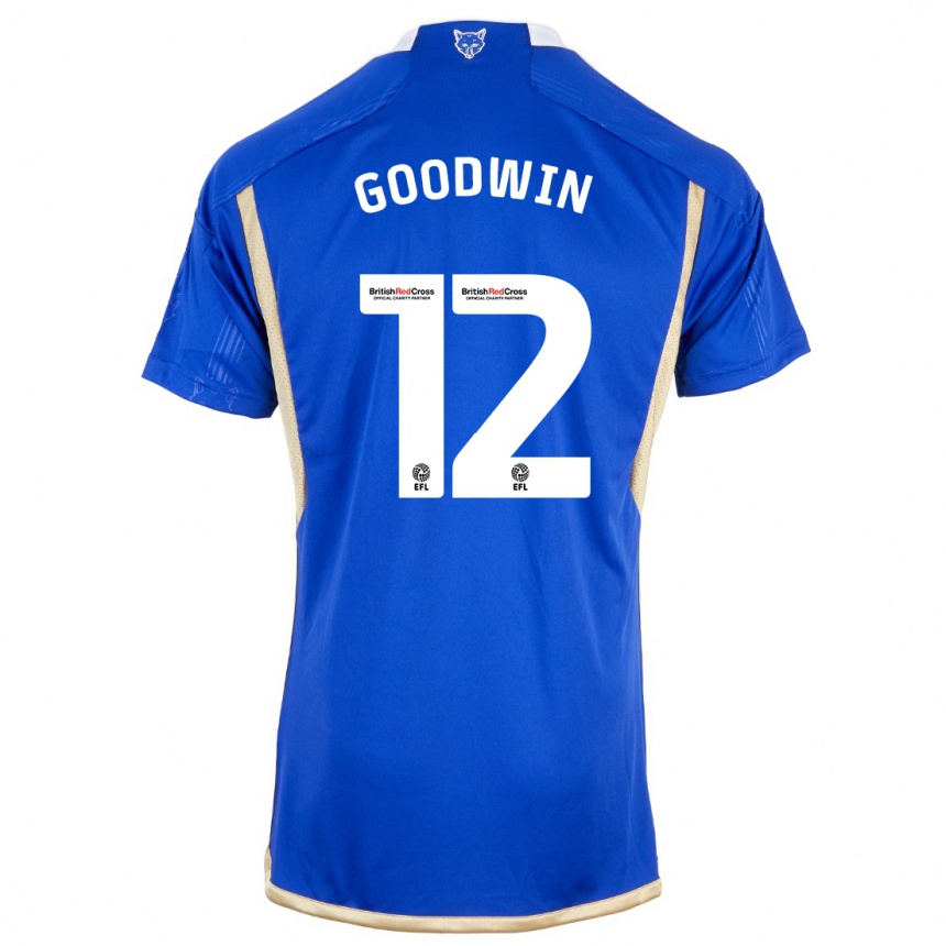 キッズフットボールミッシー・グッドウィン#12青ホームシャツ2023/24ジャージーユニフォーム