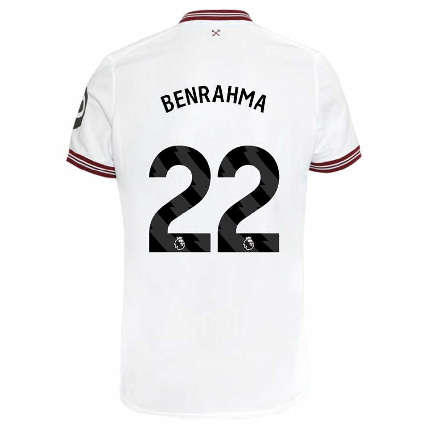 キッズフットボールサイード・ベンラーマ#22白アウェイシャツ2023/24ジャージーユニフォーム