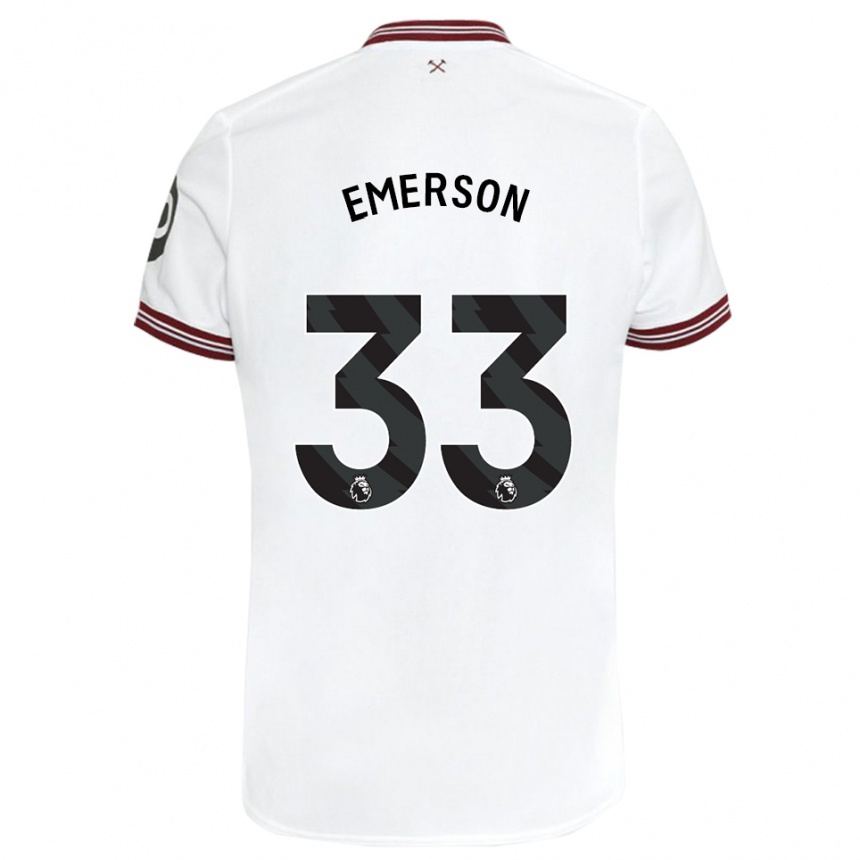 キッズフットボールエメルソン・パルミエリ#33白アウェイシャツ2023/24ジャージーユニフォーム
