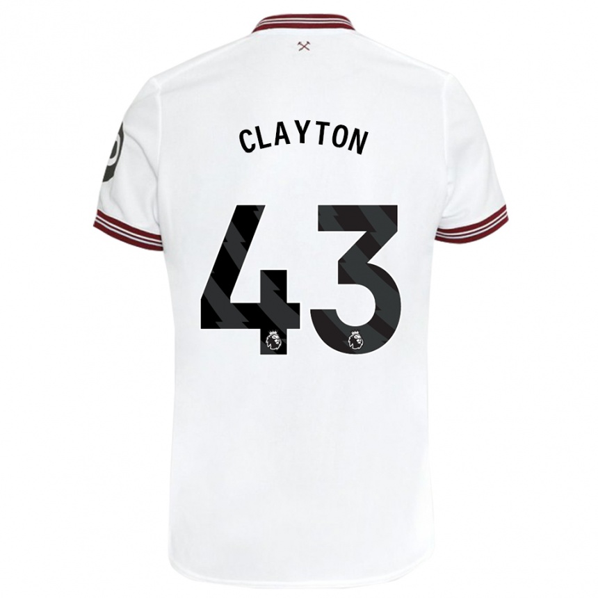 キッズフットボールリーガン・クレイトン#43白アウェイシャツ2023/24ジャージーユニフォーム
