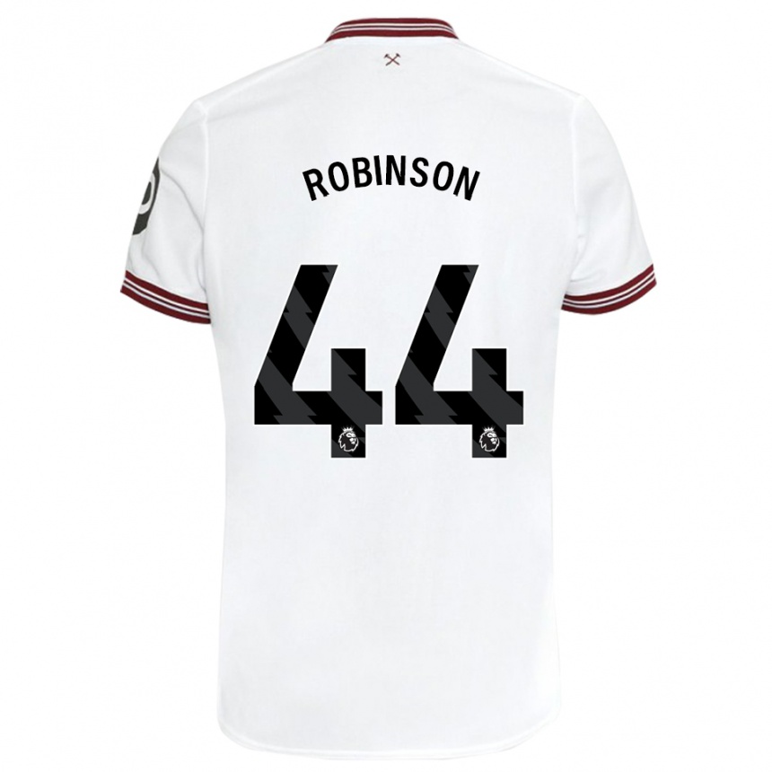 キッズフットボールジュニア・ロビンソン#44白アウェイシャツ2023/24ジャージーユニフォーム