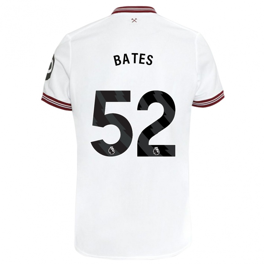 キッズフットボールビリー・ベイツ#52白アウェイシャツ2023/24ジャージーユニフォーム