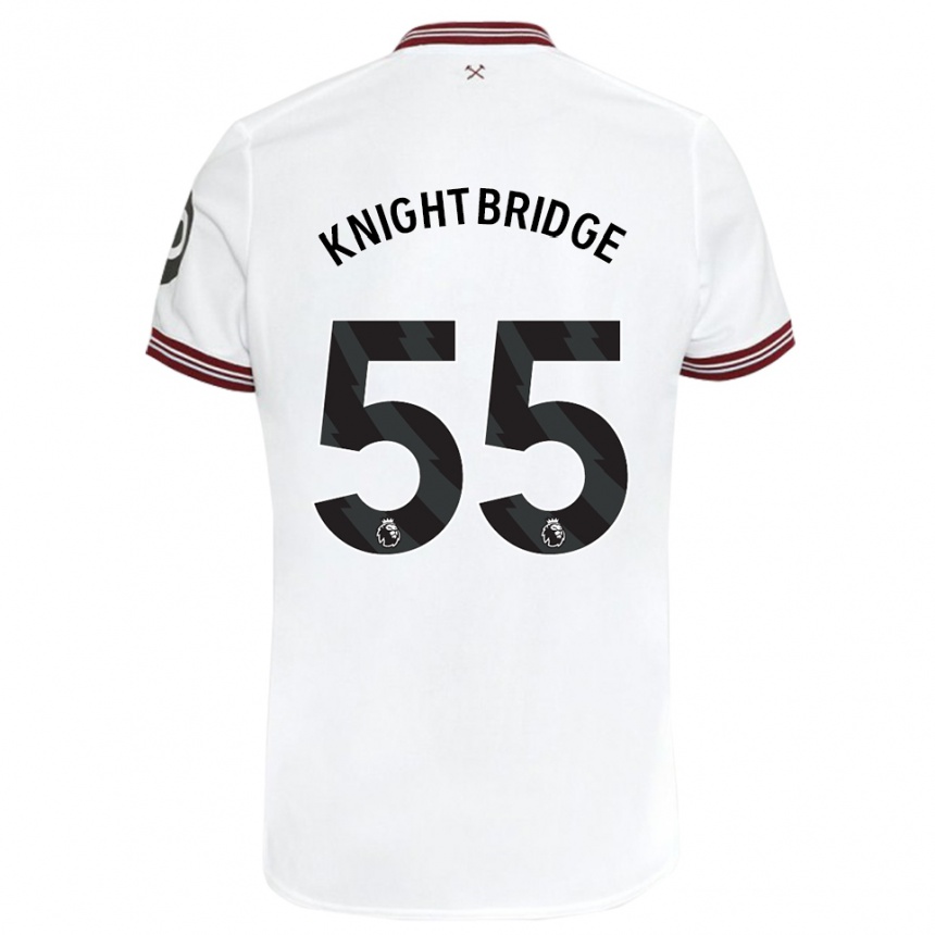 キッズフットボールジェイコブ・ナイトブリッジ#55白アウェイシャツ2023/24ジャージーユニフォーム