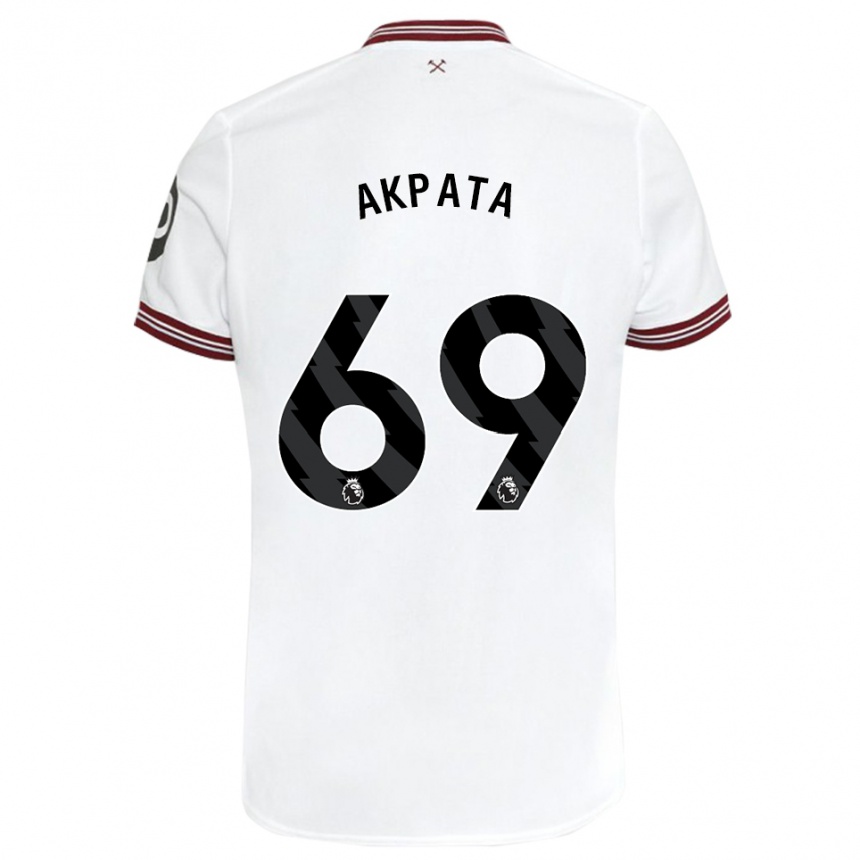 キッズフットボールティロン・アクパタ#69白アウェイシャツ2023/24ジャージーユニフォーム