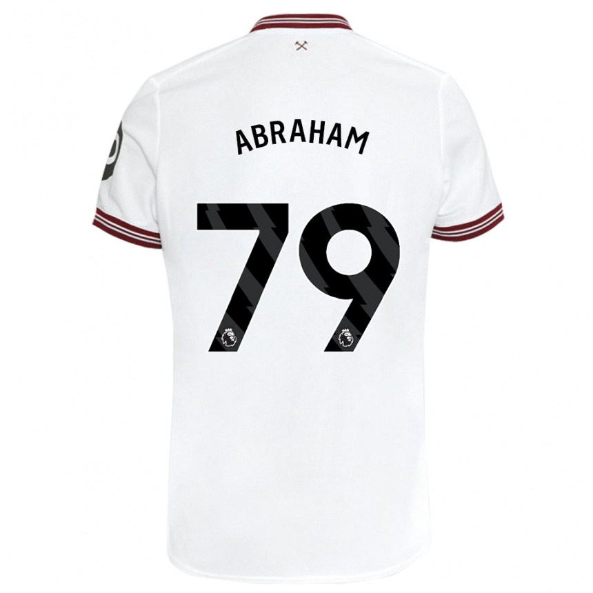キッズフットボールドンドル・アブラハム#79白アウェイシャツ2023/24ジャージーユニフォーム