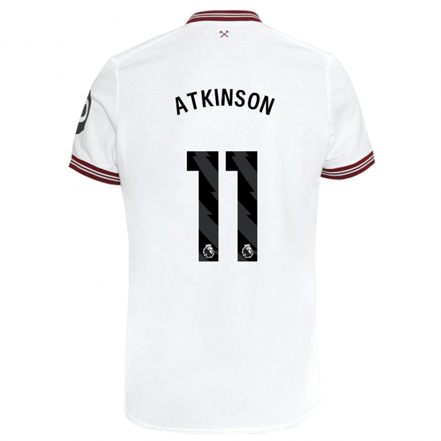 キッズフットボールイジー・アトキンソン#11白アウェイシャツ2023/24ジャージーユニフォーム