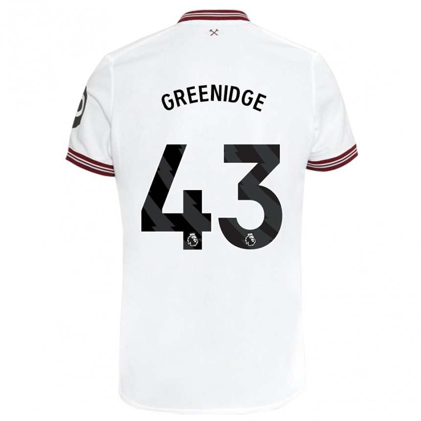 キッズフットボールウィル・グリニッジ#43白アウェイシャツ2023/24ジャージーユニフォーム
