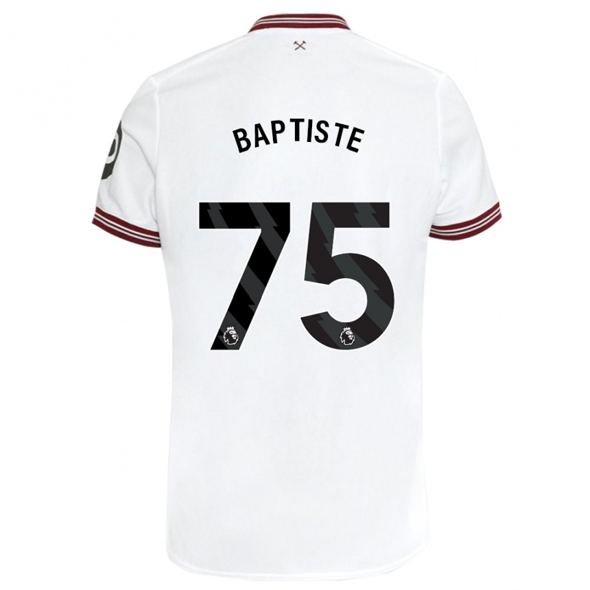 キッズフットボールジャマル・バプティスト#75白アウェイシャツ2023/24ジャージーユニフォーム