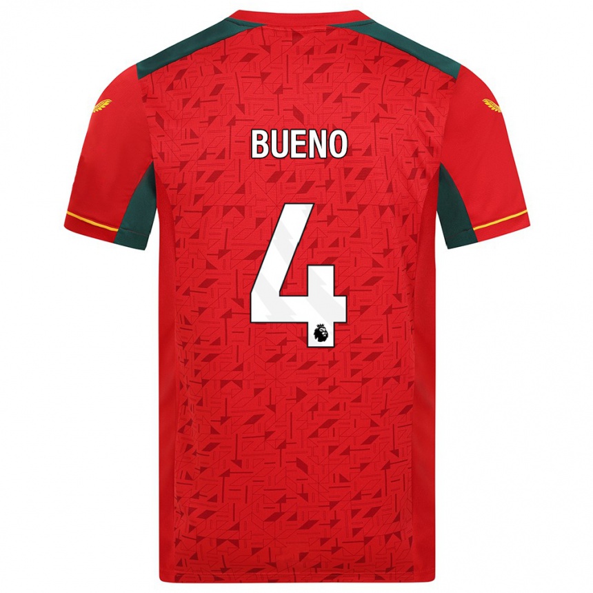 キッズフットボールサンティアゴ・ブエノ#4赤アウェイシャツ2023/24ジャージーユニフォーム