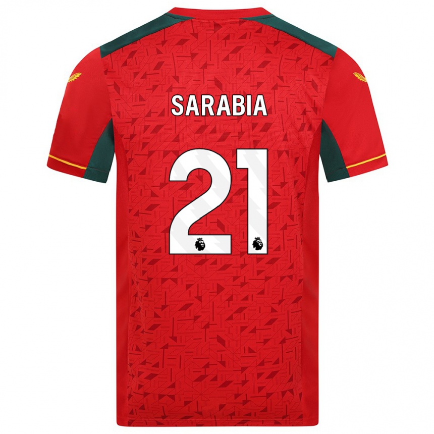 キッズフットボールパブロ・サラビア#21赤アウェイシャツ2023/24ジャージーユニフォーム