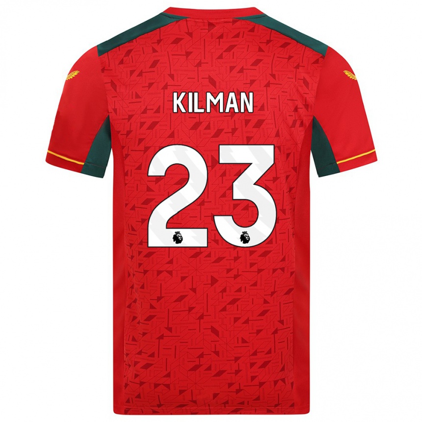 キッズフットボールマックス・キルマン#23赤アウェイシャツ2023/24ジャージーユニフォーム