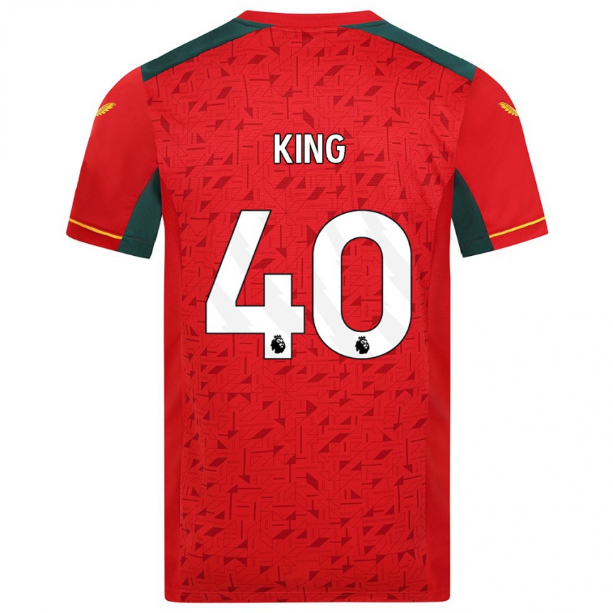 キッズフットボールトム・キング#40赤アウェイシャツ2023/24ジャージーユニフォーム