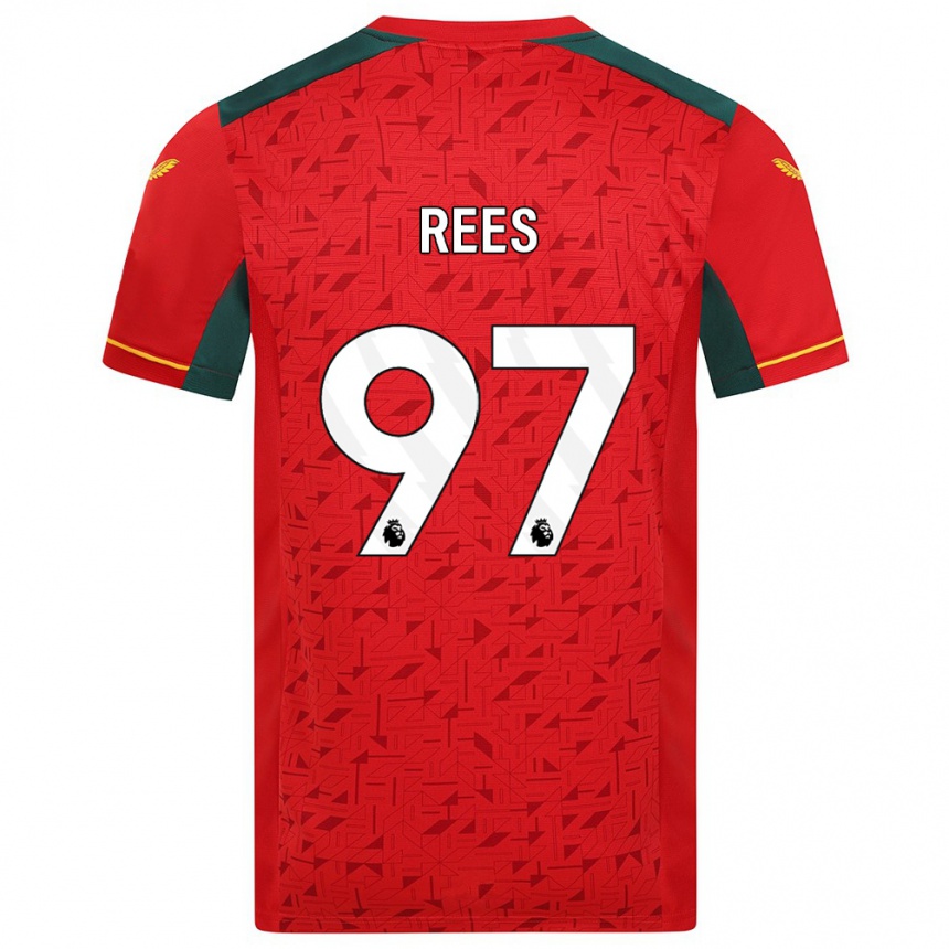 キッズフットボールメイソン・ジェイ・リース#97赤アウェイシャツ2023/24ジャージーユニフォーム