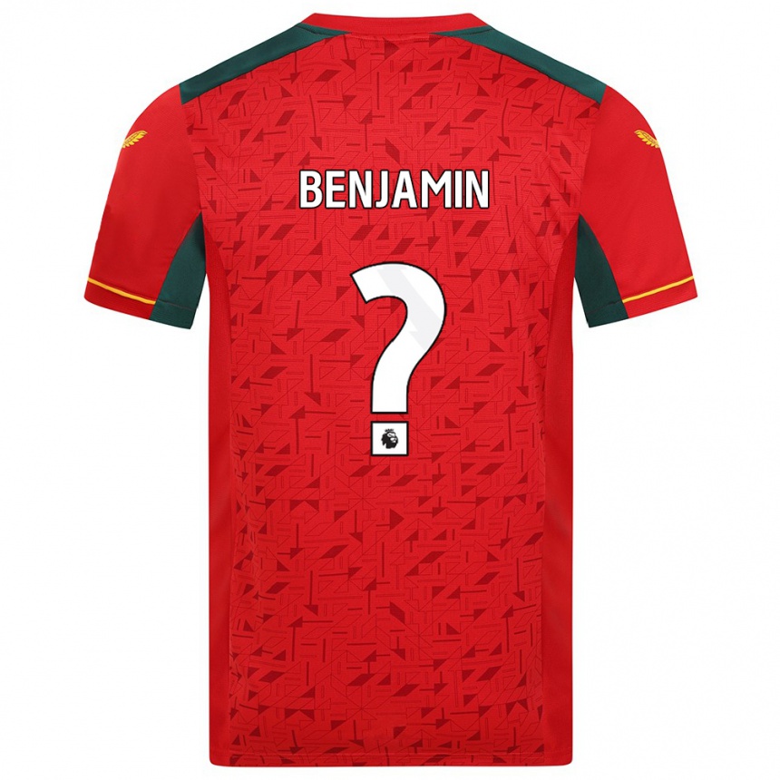 キッズフットボールレヴィズ・ジェームス・ベンジャミン #0赤アウェイシャツ2023/24ジャージーユニフォーム