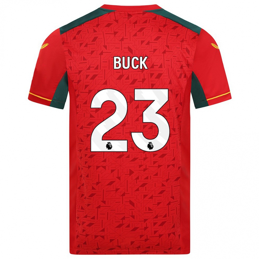 キッズフットボールアレックス・バック#23赤アウェイシャツ2023/24ジャージーユニフォーム