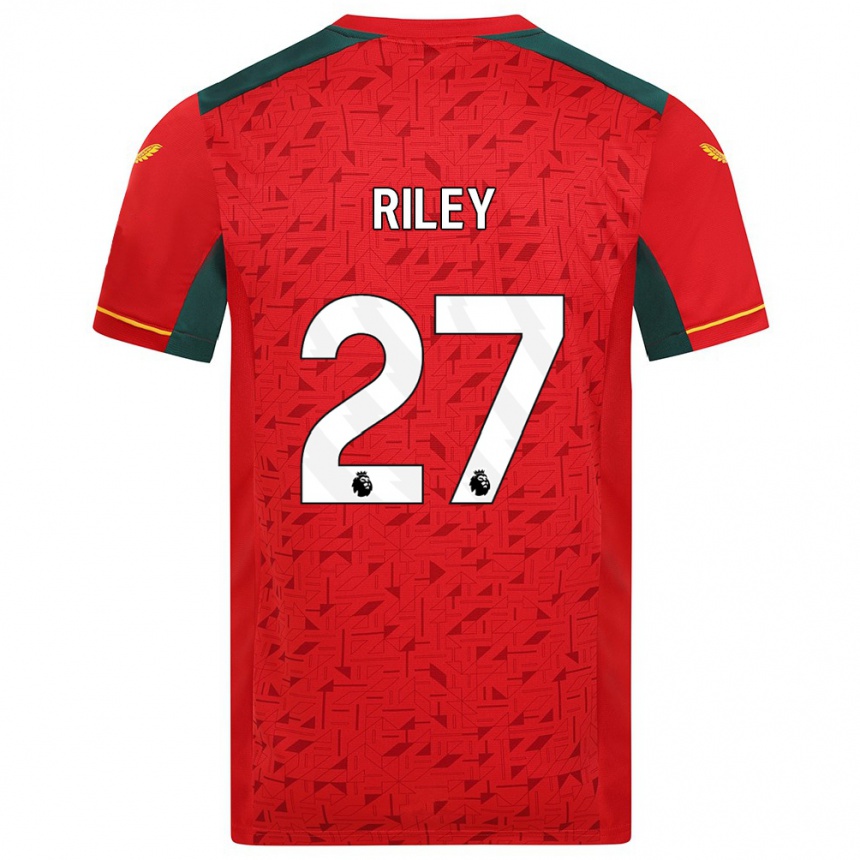 キッズフットボールローレン・ライリー#27赤アウェイシャツ2023/24ジャージーユニフォーム