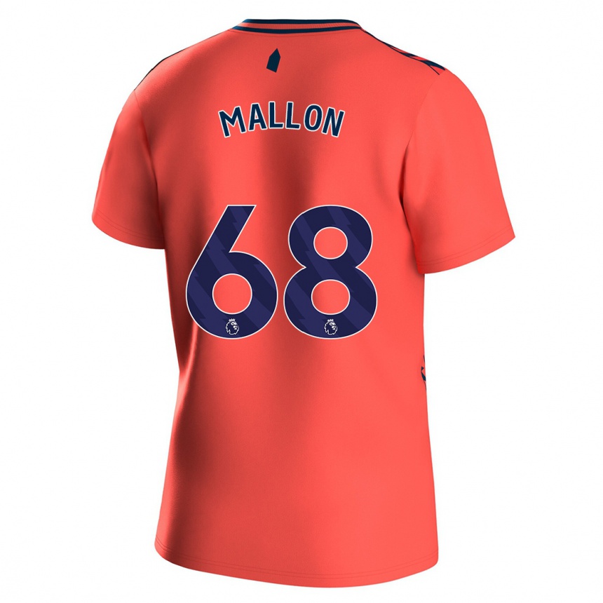 キッズフットボールマシュー・ジョン・マローン#68コーラルアウェイシャツ2023/24ジャージーユニフォーム