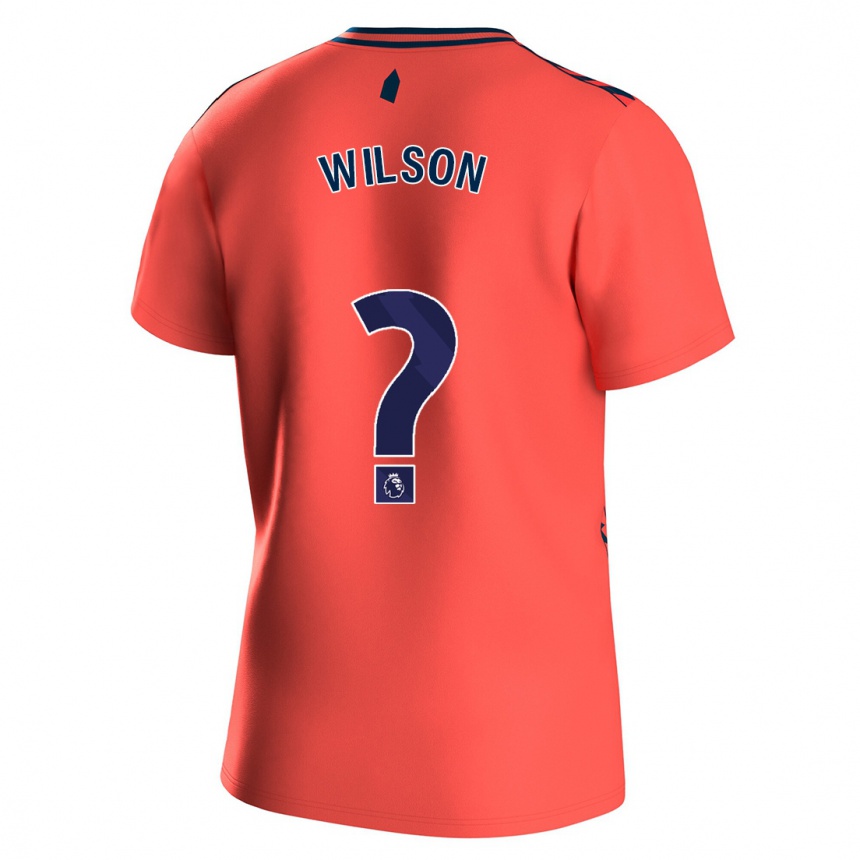 キッズフットボールチャーリー・ウィルソン#0コーラルアウェイシャツ2023/24ジャージーユニフォーム