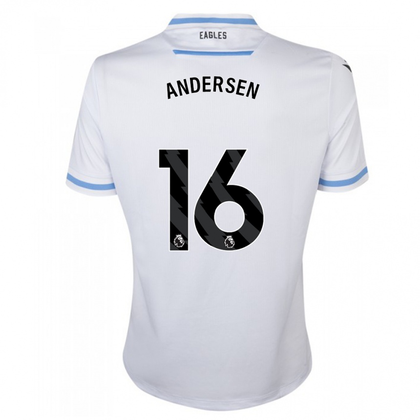 キッズフットボールヨアキム・アンデルセン#16白アウェイシャツ2023/24ジャージーユニフォーム