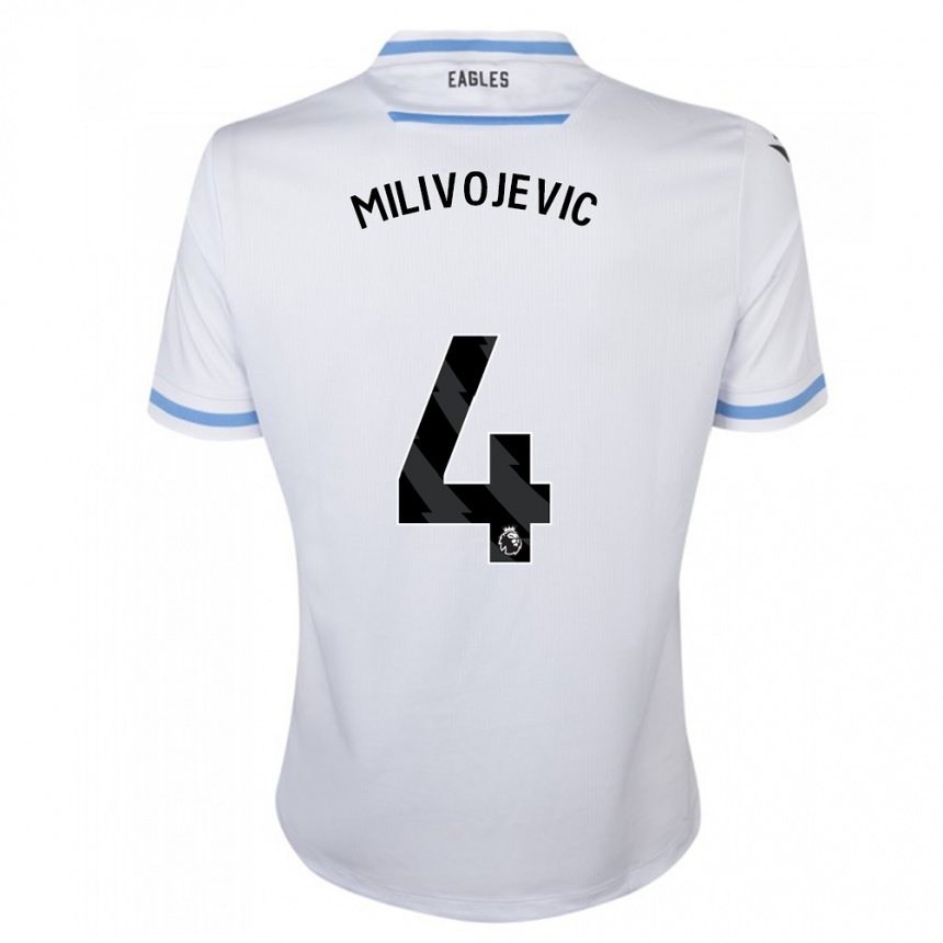 キッズフットボールルカ・ミリヴォイェヴィッチ#4白アウェイシャツ2023/24ジャージーユニフォーム