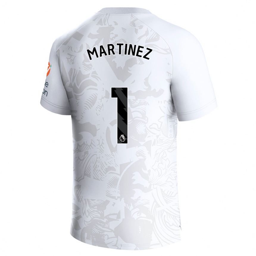 キッズフットボールエミリアーノ・マルティネス#1白アウェイシャツ2023/24ジャージーユニフォーム