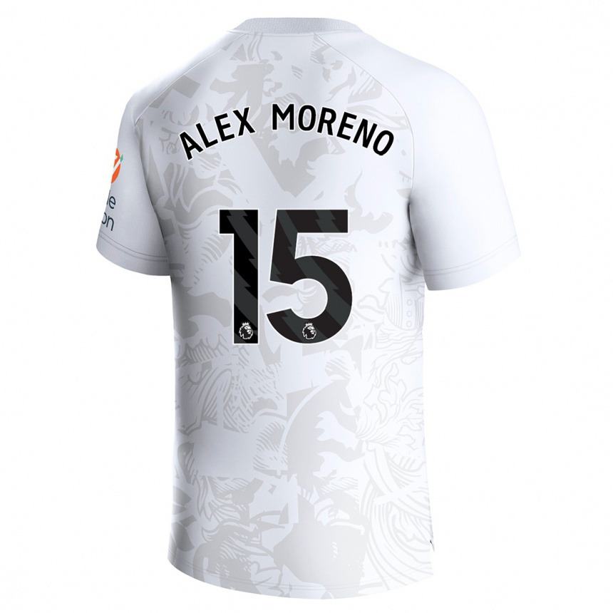 キッズフットボールアレックス・モレノ#15白アウェイシャツ2023/24ジャージーユニフォーム