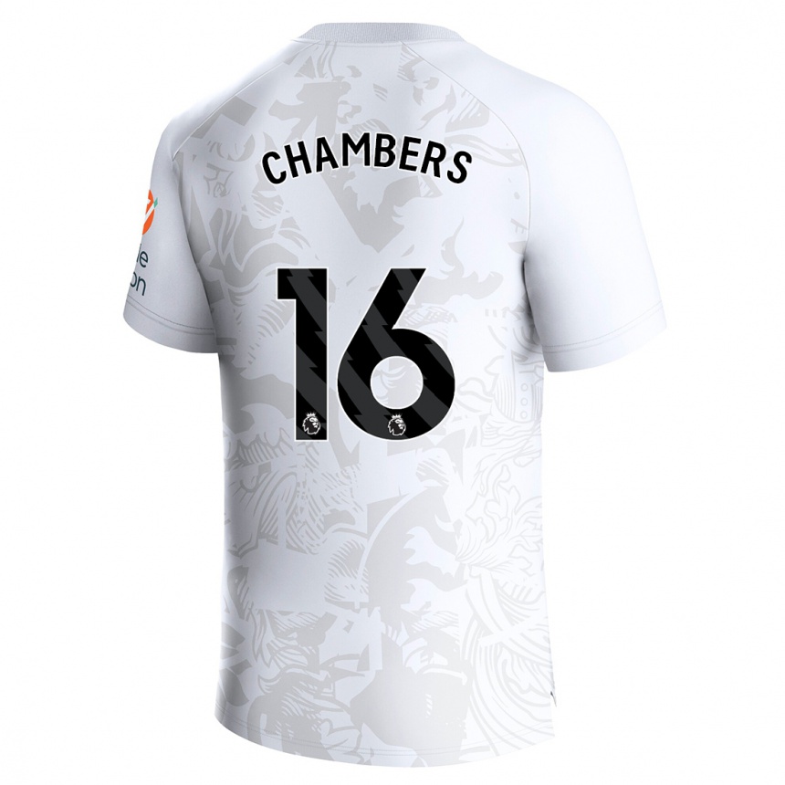 キッズフットボールカラム・チェンバース#16白アウェイシャツ2023/24ジャージーユニフォーム