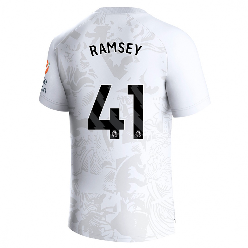 キッズフットボールジェイコブ・ラムジー#41白アウェイシャツ2023/24ジャージーユニフォーム