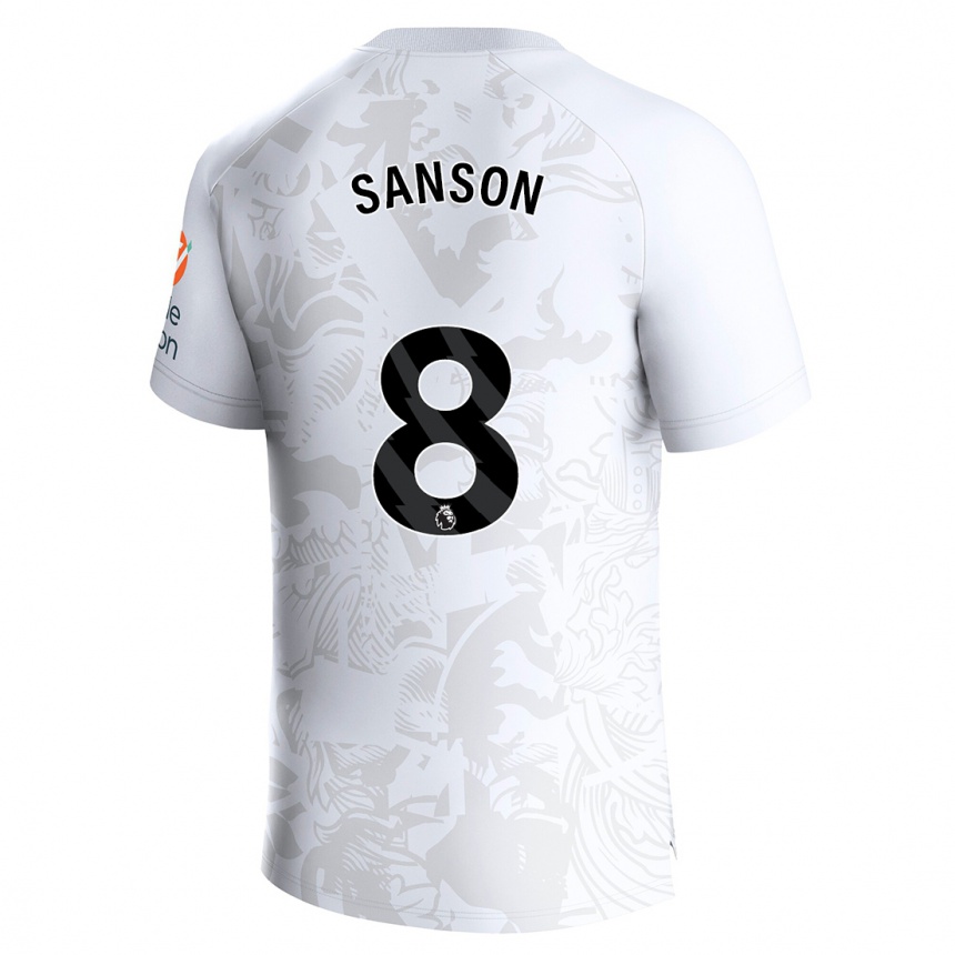 キッズフットボールモルガン・サンソン#8白アウェイシャツ2023/24ジャージーユニフォーム
