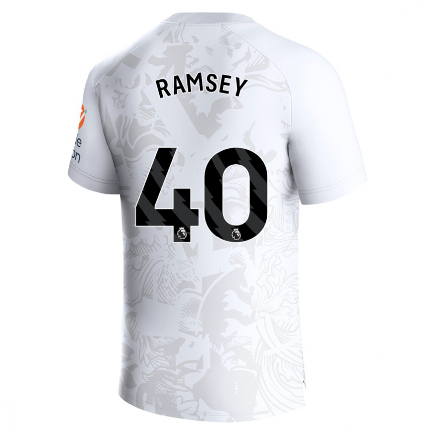 キッズフットボールアーロン・ラムジー#40白アウェイシャツ2023/24ジャージーユニフォーム