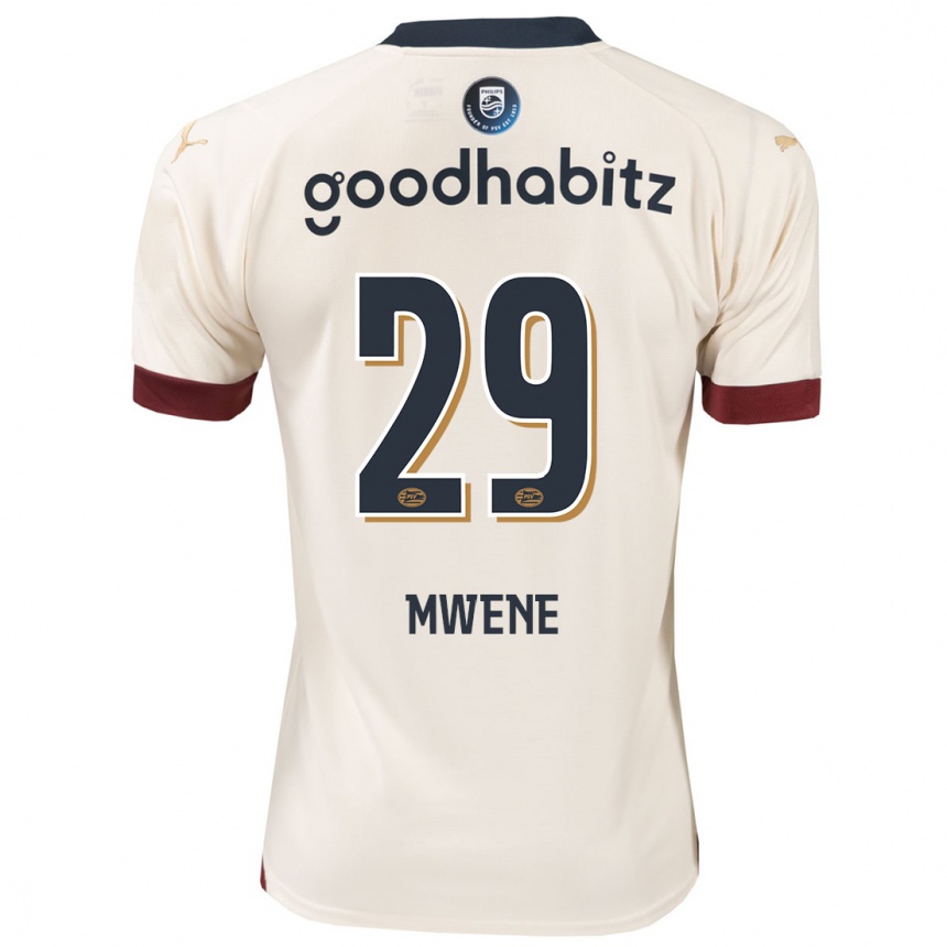 キッズフットボールフィリップ・ムウェネ#29オフホワイトアウェイシャツ2023/24ジャージーユニフォーム