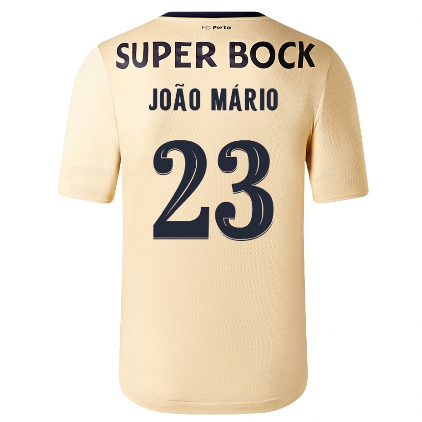 キッズフットボールジョアン・マリオ#23ベージュゴールドアウェイシャツ2023/24ジャージーユニフォーム